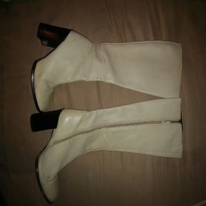 White heeled go-go boots